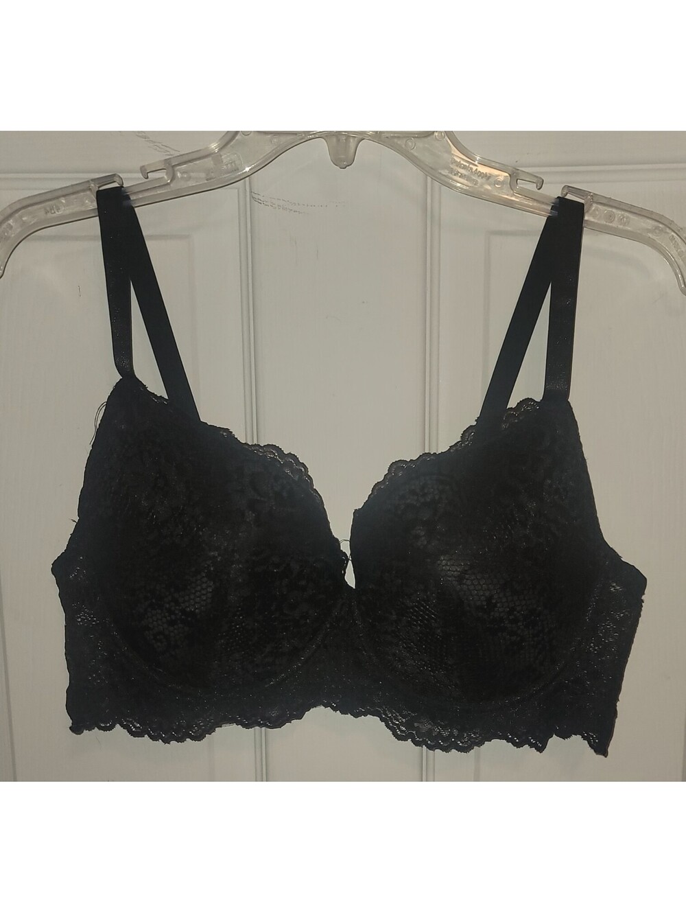 LADY PRINCESS BLACK LACE WIRED BRA 40D NWOT